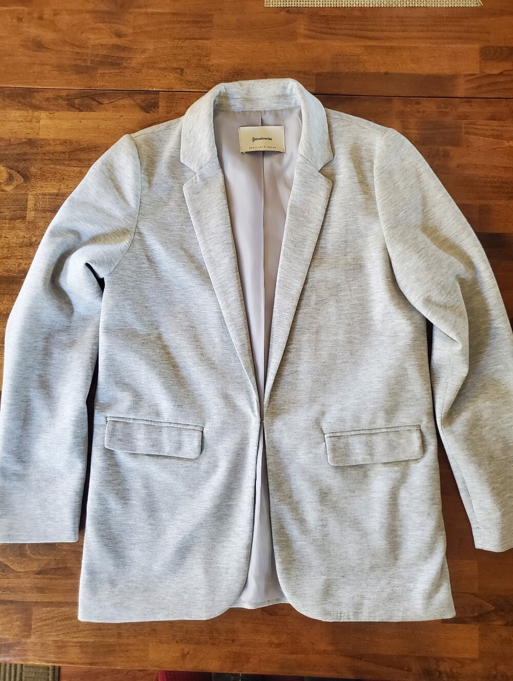 Strativarius Light Gray Knit Blazer Size Medium